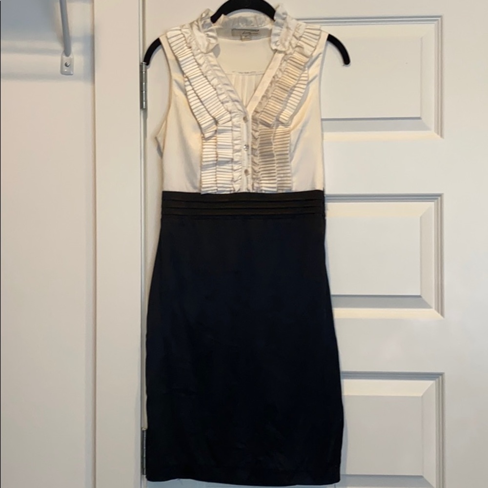 Black and white ruffled dress